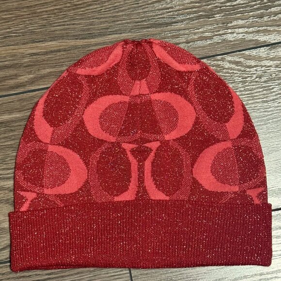 Coach Tonal Dream “C” Beanie / Winter Hat – Red - Picture 1 of 5